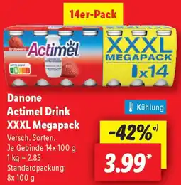 Lidl Danone Actimel Drink XXXL Megapack Angebot