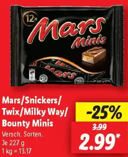 Lidl Mars/Snickers/ Twix/Milky Way/ Bounty Minis Angebot