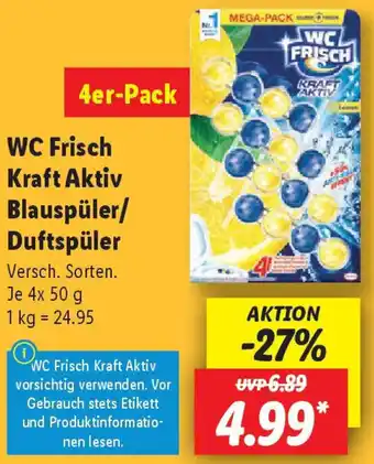 Lidl WC Frisch Kraft Aktiv Blauspüler/ Duftspüler Angebot