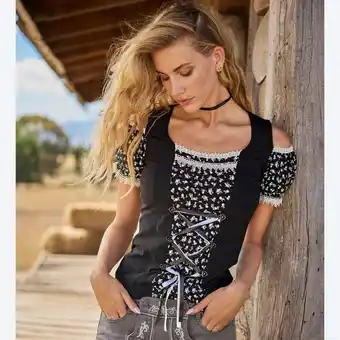 NKD Damen-Trachten Blusenshirt mit Schnürband Angebot