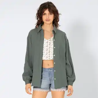 NKD Damen-Langarm-Bluse aus Musselin, Oversized Angebot