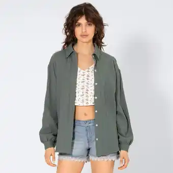 NKD Damen-Langarm-Bluse aus Musselin, Oversized Angebot