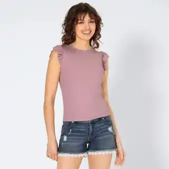 NKD Damen-T-Shirt mit Rüschen an Ärmeln Angebot