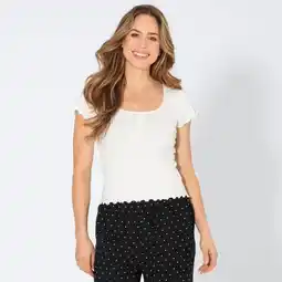NKD Damen-T-Shirt mit Spitze am Ausschnitt Angebot