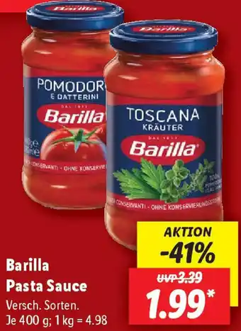 Lidl Barilla Pasta Sauce Angebot