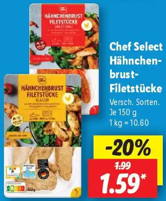 Lidl Chef Select Hähnchenbrust Filetstücke Angebot