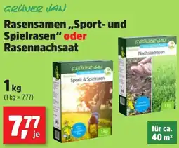 Thomas Philipps GRÜNER JAN Rasensamen ,,Sport- und Spielrasen" oder Rasennachsaat Angebot