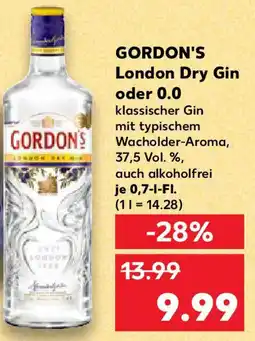 Kaufland GORDON'S London Dry Gin oder 0.0 Angebot