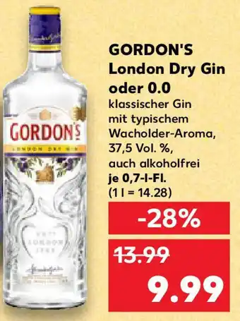 Kaufland GORDON'S London Dry Gin oder 0.0 Angebot