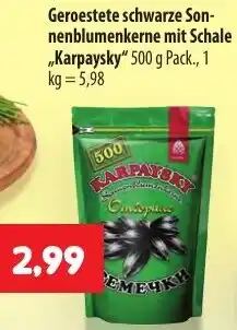 Mix Markt Geroestete schwarze Sonnenblumenkerne mit Schale „Karpaysky" Angebot
