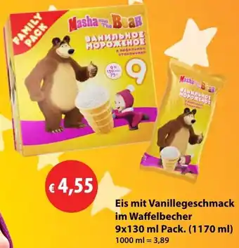 Mix Markt Eis mit Vanillegeschmack im Waffelbecher Angebot