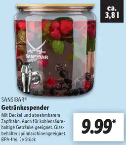 Lidl SANSIBAR Getränkespender Angebot