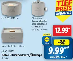 Lidl SANSIBAR Beton-Outdoorkerze/Öllampe Angebot