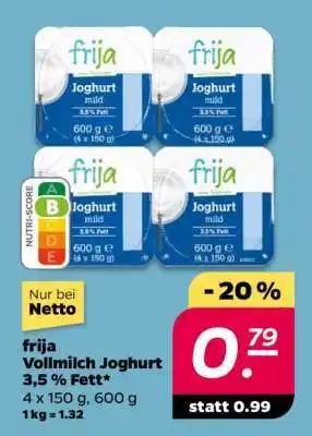 NETTO frija Vollmilch Joghurt 3,5% Fett Angebot
