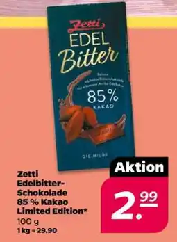 NETTO Zetti Edelbitter-Schokolade 85% Kakao Limited Edition Angebot