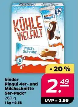 NETTO kinder Pingui 4er- und Milchschnitte 5er-Pack Angebot