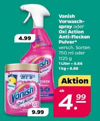 NETTO Vanish Vorwaschspray oder Oxi Action Anti-Flecken Pulver Angebot