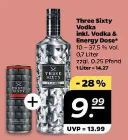 NETTO Three Sixty Vodka inkl. Vodka & Energy Dose Angebot