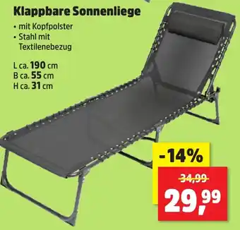 Thomas Philipps Klappbare Sonnenliege Angebot