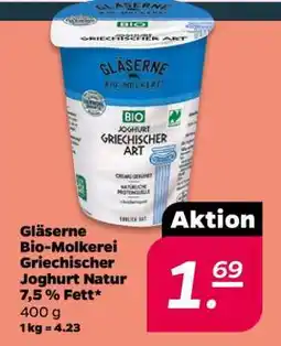 NETTO Gläserne Bio-Molkerei Griechischer Joghurt Natur 7,5% Fett Angebot