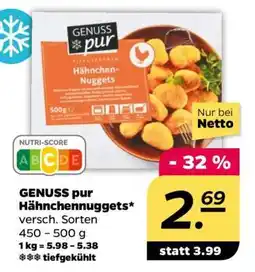 NETTO GENUSS pur Hähnchennuggets Angebot