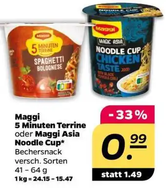 NETTO Maggi 5 Minuten Terrine oder Maggi Asia Noodle Cup Angebot