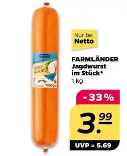 NETTO FARMLÄNDER Jagdwurst im Stück Angebot