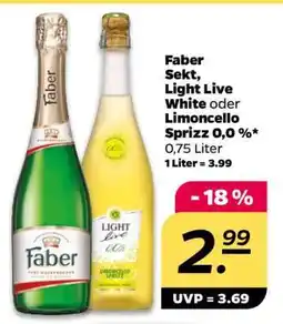 NETTO Faber Sekt, Light Live White oder Limoncello Sprizz 0,0 % Angebot