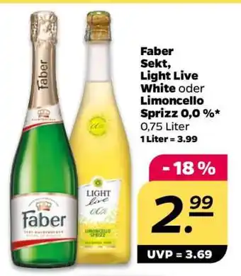 NETTO Faber Sekt, Light Live White oder Limoncello Sprizz 0,0 % Angebot