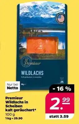 NETTO Premieur Wildlachs in Scheiben kalt geräuchert Angebot