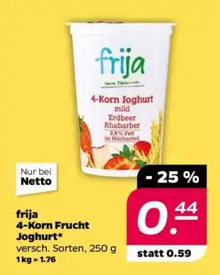 NETTO frija 4-Korn Frucht Joghurt Angebot