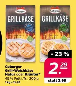 NETTO Coburger Grill-Weichkäse Natur oder Kräuter Angebot