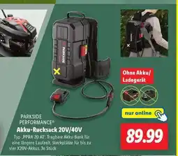 Lidl PARKSIDE PERFORMANCE Akku-Rucksack 20V/40V Angebot