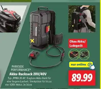 Lidl PARKSIDE PERFORMANCE Akku-Rucksack 20V/40V Angebot