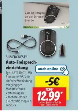 Lidl SILVERCREST Auto-Freisprecheinrichtung Angebot