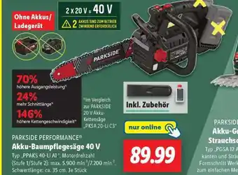 Lidl PARKSIDE PERFORMANCE Akku-Baumpflegesäge 40 V Angebot