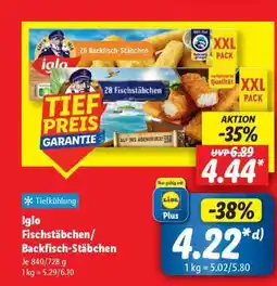 Lidl Iglo Fischstäbchen/Backfisch-Stäbchen Angebot