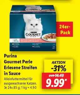 Lidl Purina Gourmet Perle Erlesene Streifen in Sauce Angebot
