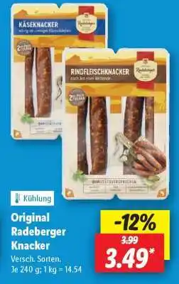 Lidl Original Radeberger Knacker Angebot