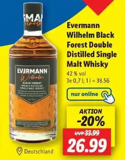 Lidl Evermann Wilhelm Black Forest Double Distilled Single Malt Whisky Angebot