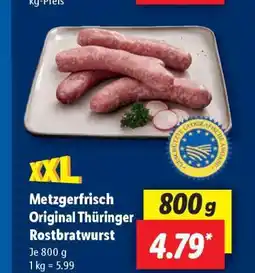 Lidl Metzgerfrisch Original Thüringer Rostbratwurst Angebot