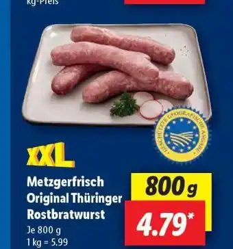Lidl Metzgerfrisch Original Thüringer Rostbratwurst Angebot