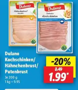Lidl Dulano Kochschinken/Hähnchenbrust/Putenbrust Angebot