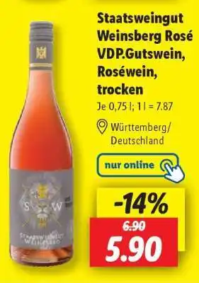 Lidl Staatsweingut Weinsberg Rosé VDP.Gutswein, Roséwein, trocken Angebot