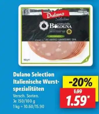 Lidl Dulano Selection Italienische Wurstspezialitäten Angebot