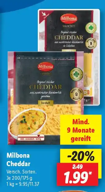 Lidl Milbona Cheddar Angebot