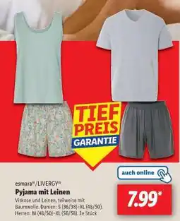 Lidl Pyjama mit Leinen Angebot