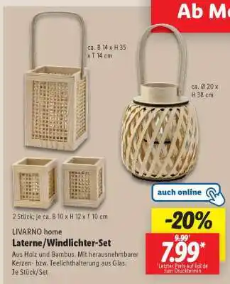 Lidl LIVARNO home Laterne/Windlichter-Set Angebot