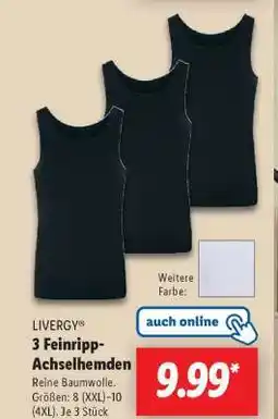 Lidl LIVERGY 3 Feinripp-Achselhemden Angebot