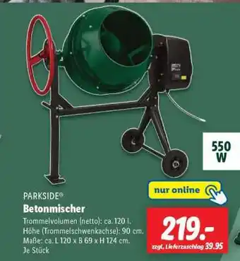 Lidl PARKSIDE Betonmischer Angebot